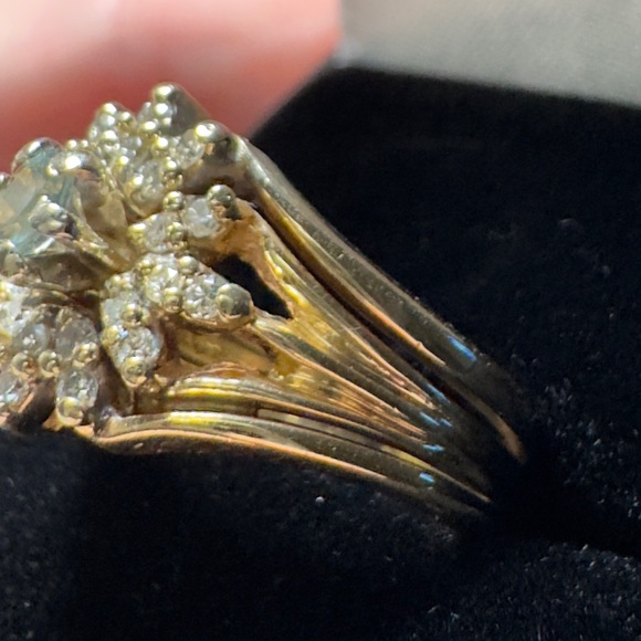 Solid 14K yellow gold woman’s lady’s natural alexandrite diamond ring band 6.75 - Picture 7 of 11